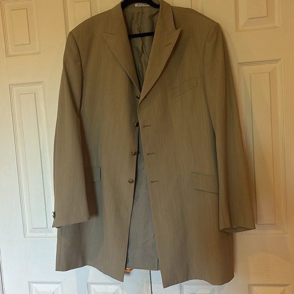 PAL Zileri luxury Camel Vintage style Made in Italy Wool Business Men suit Sz 58 - Picture 2 of 16